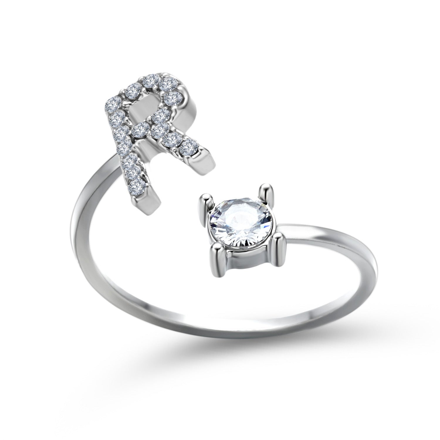 Adjustable 26 Initial Letter Ring – Simple & Elegant Fashion Jewelry for Women