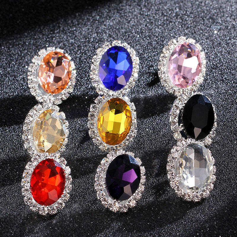 Luxury Oval Rhinestone Crystal Earrings – Elegant Shiny High-Grade Women’s Jewelry