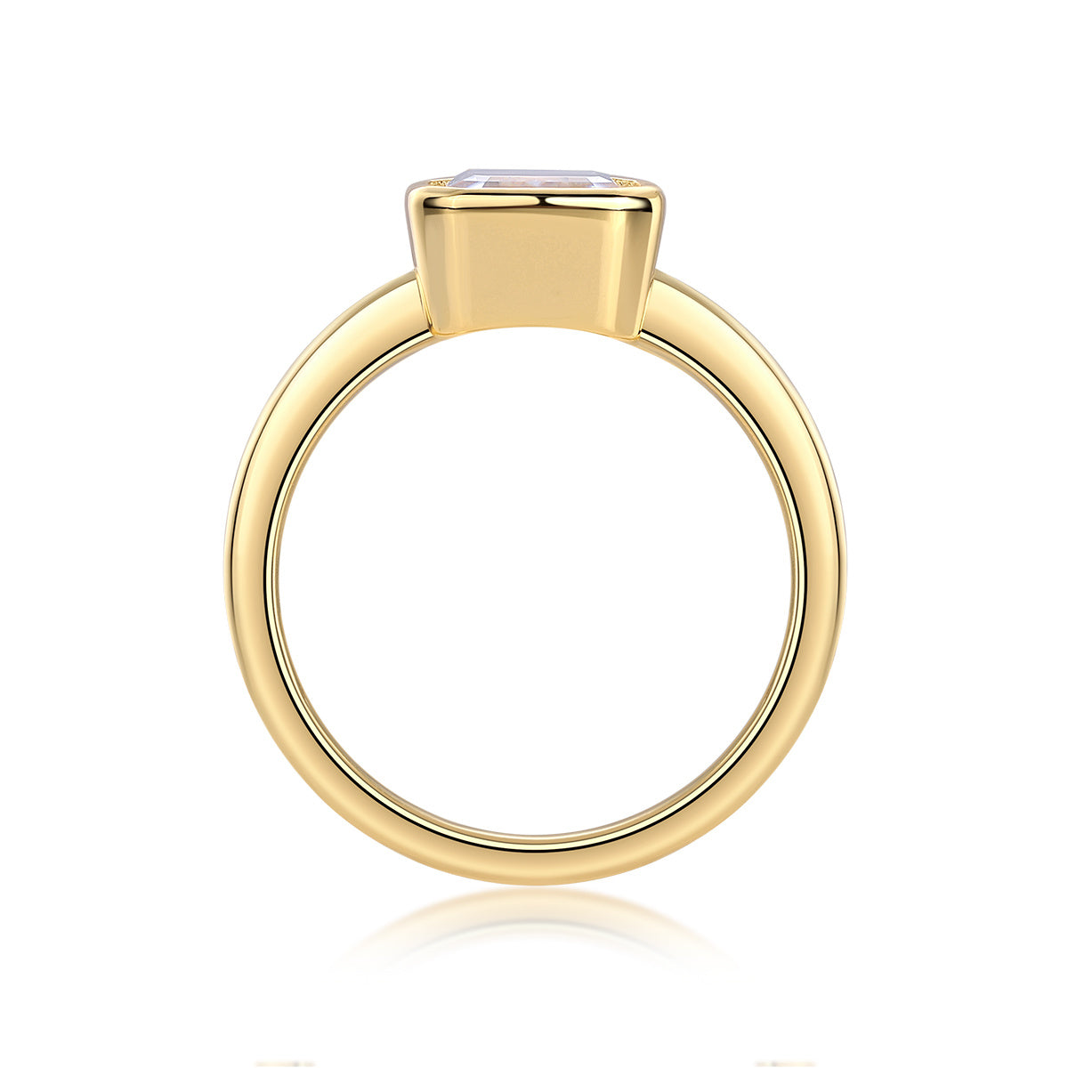 Pagoda Moissanite Diamond Ring – S925 Sterling Silver Gold-Plated Luxury Jewelry for Women