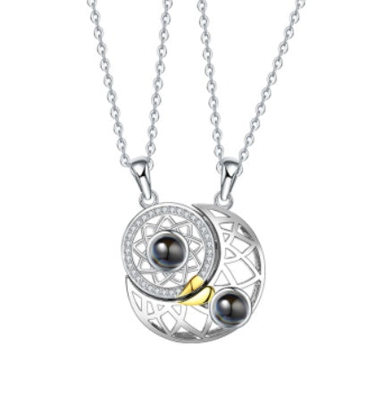 Love You to the Moon and Back Necklace – Romantic Crescent Moon Pendant for Women