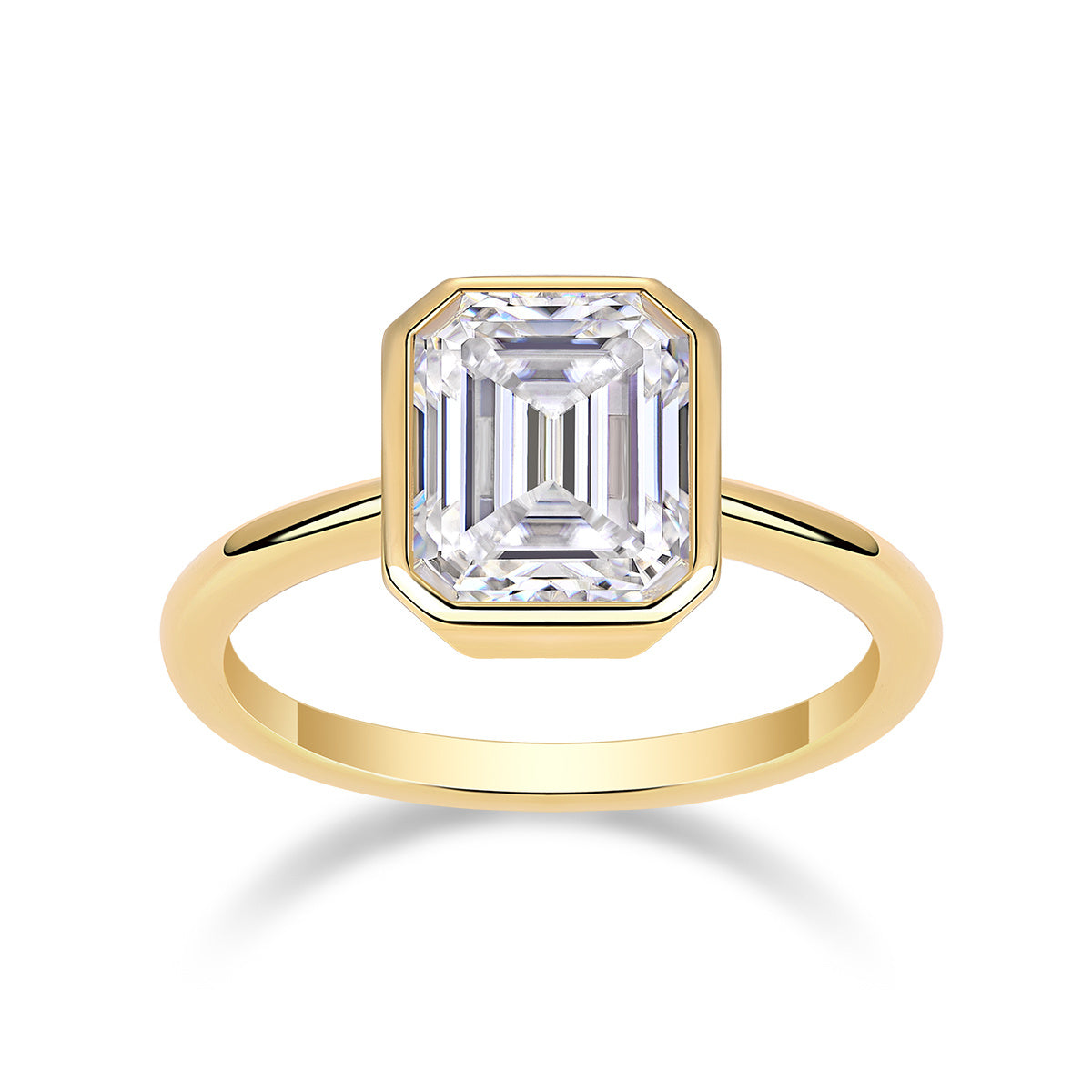 Pagoda Moissanite Diamond Ring – S925 Sterling Silver Gold-Plated Luxury Jewelry for Women