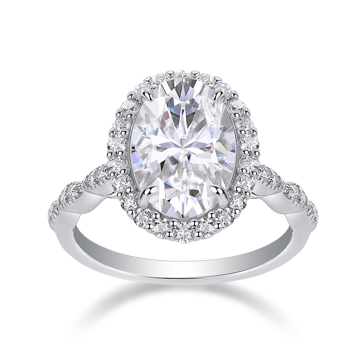 Bright Moon Moissanite Diamond Ring – S925 Sterling Silver Platinum-Plated Jewelry for Women