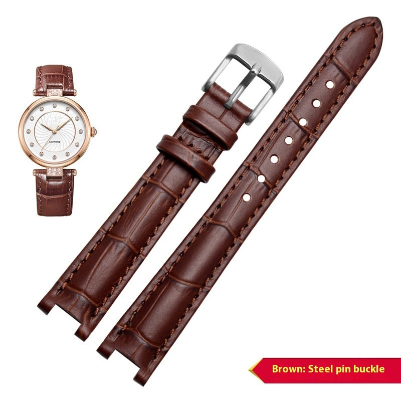 Leather Watch Band with Notch – Classic Replacement Watch Bracelet for Men & Women