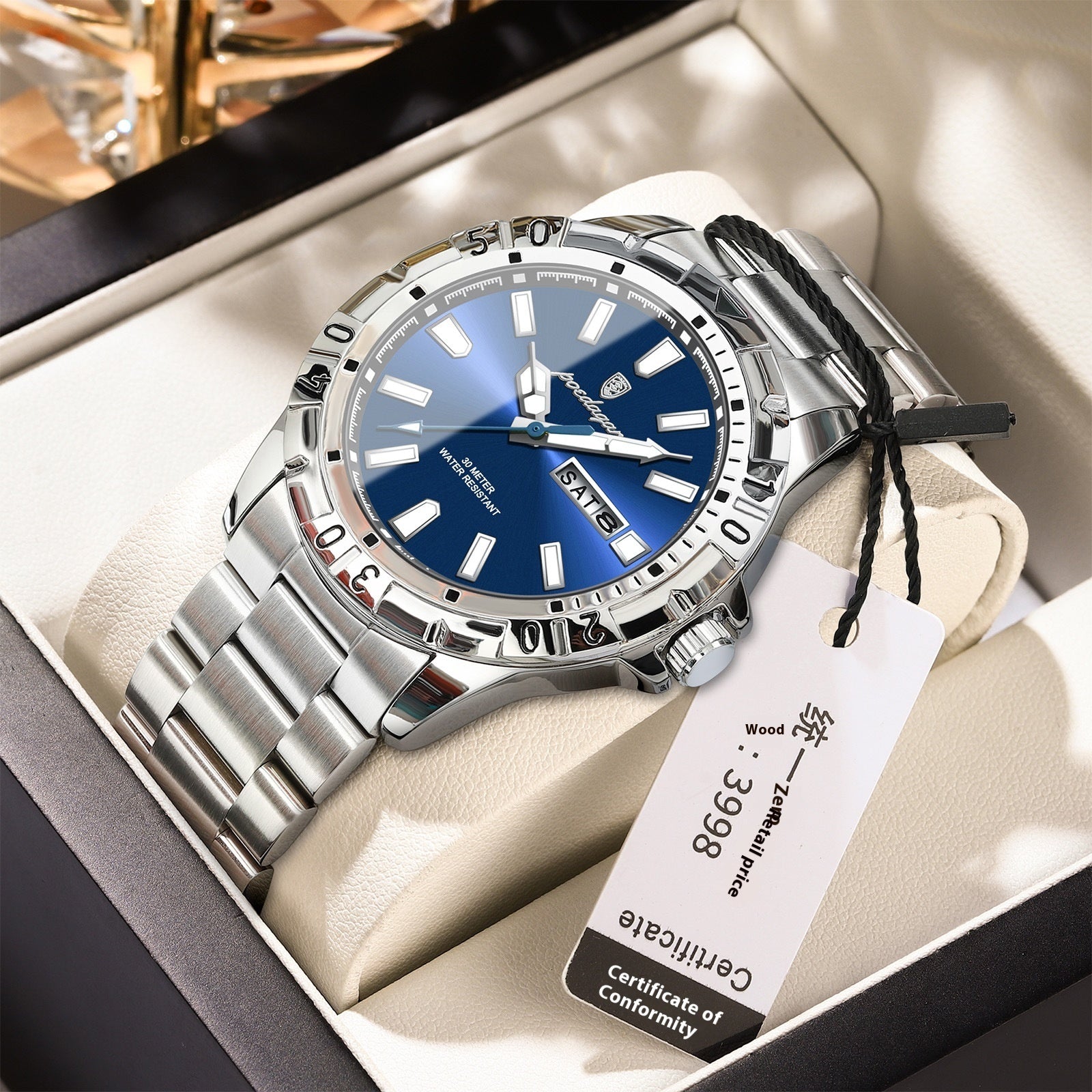 Swiss Waterproof Luminous Men’s Watch – Luxury Fashion Quartz Wristwatch