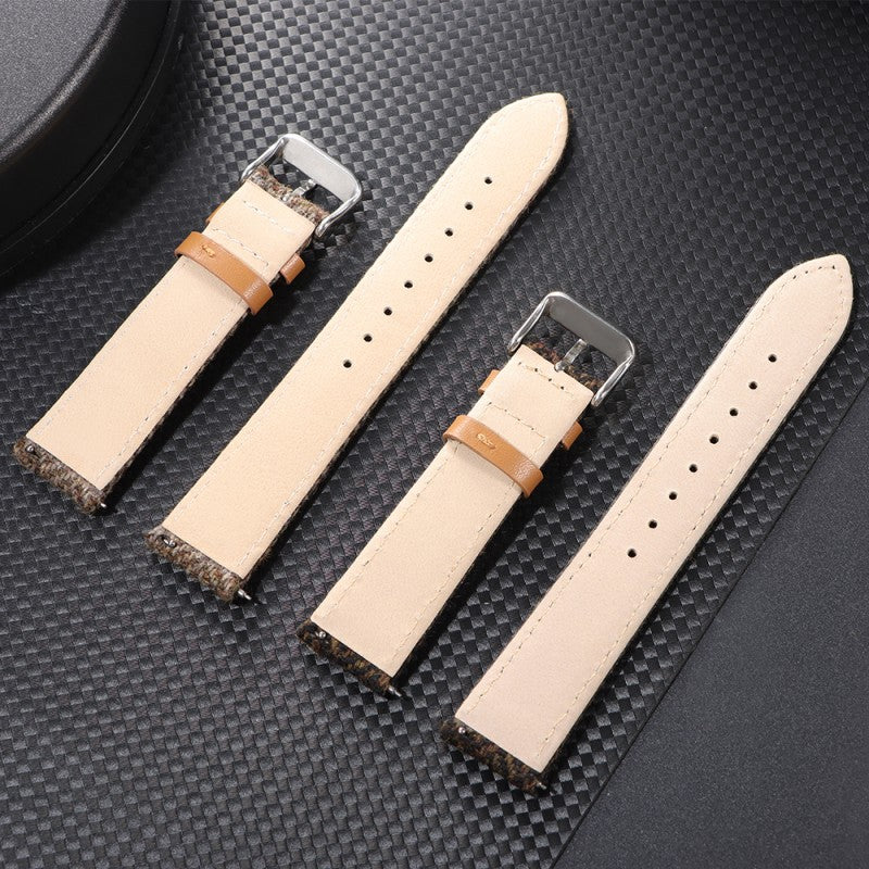 Tweed Vintage Leather Watch Strap – Classic Replacement Belt for Men’s Watches