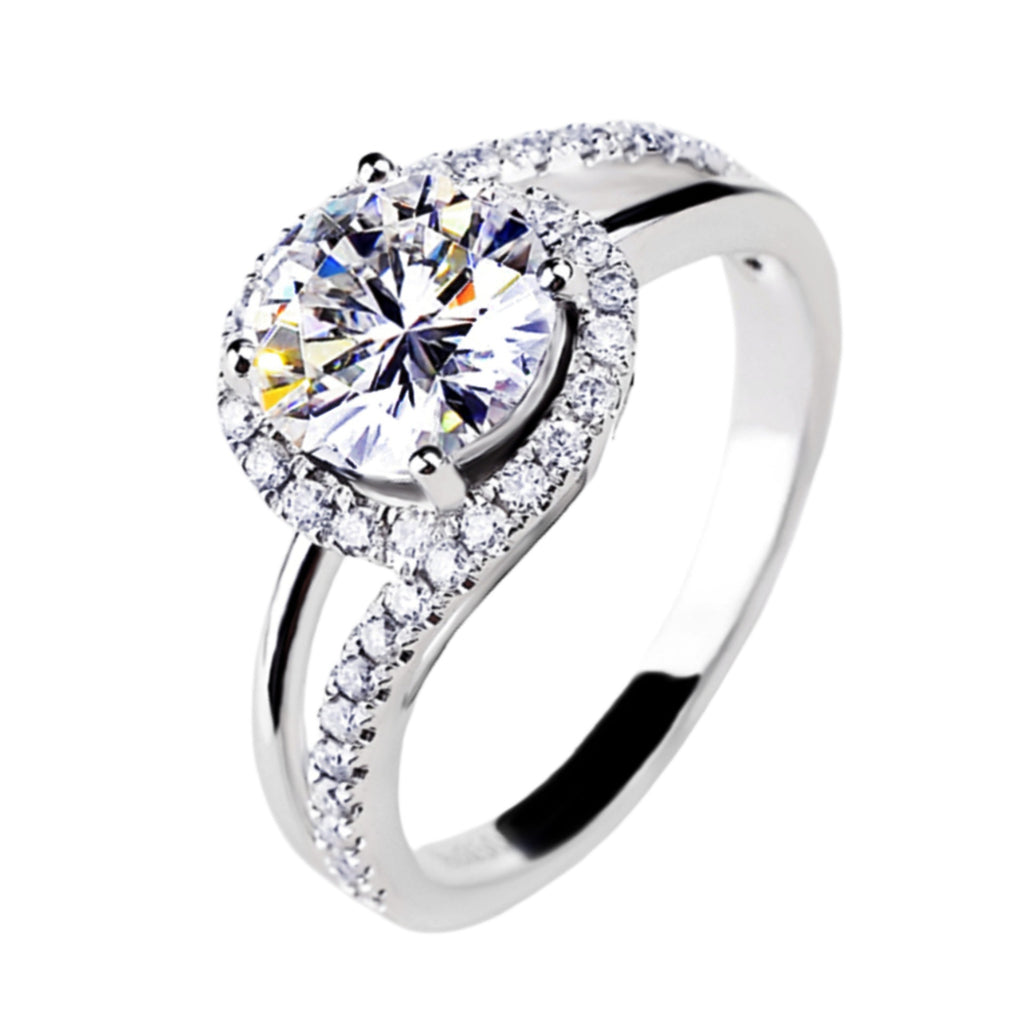 Elegant Diamond Twist Ring – Shining Crystal Surround Design for Women