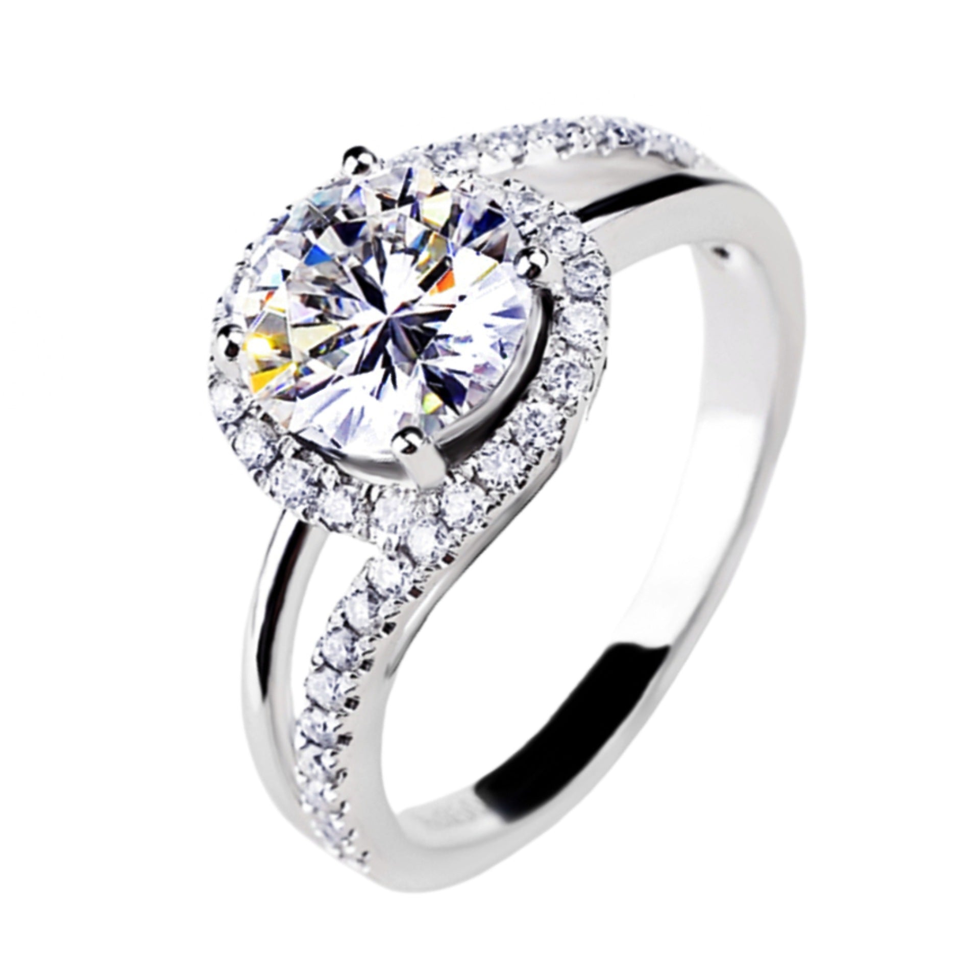 Elegant Diamond Twist Ring – Shining Crystal Surround Design for Women