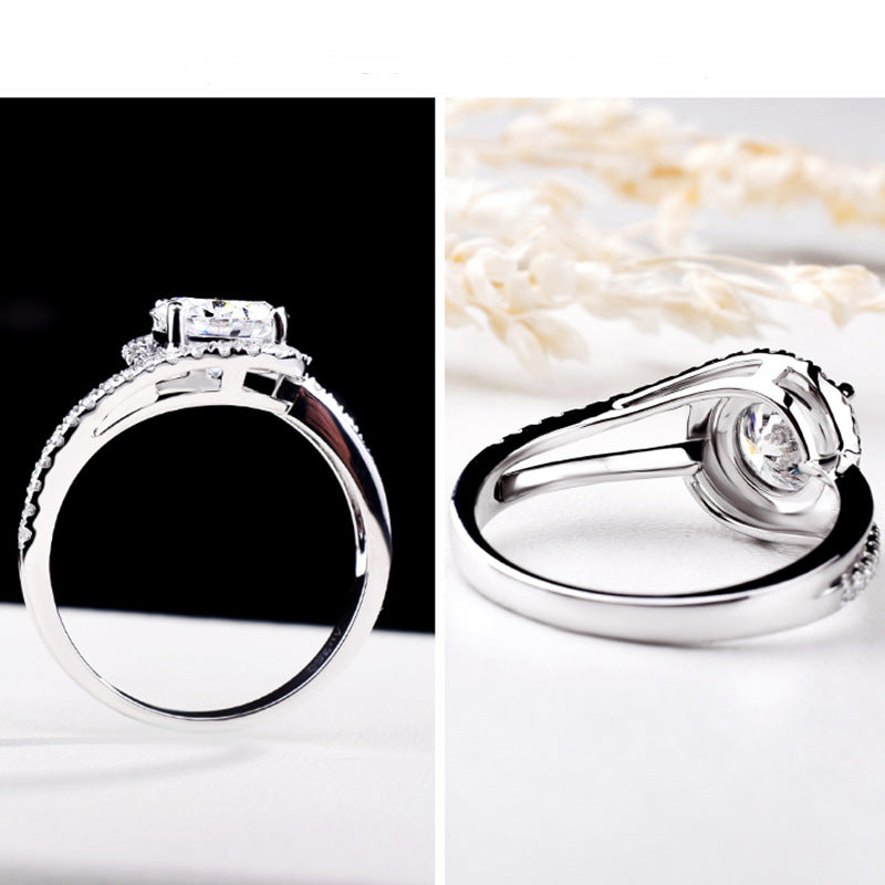 Elegant Diamond Twist Ring – Shining Crystal Surround Design for Women