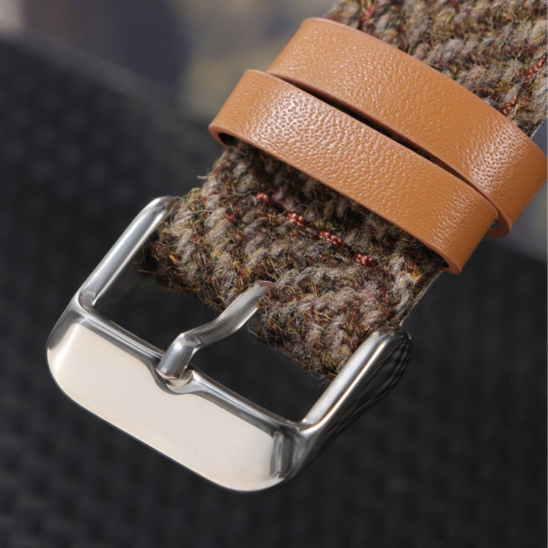 Tweed Vintage Leather Watch Strap – Classic Replacement Belt for Men’s Watches
