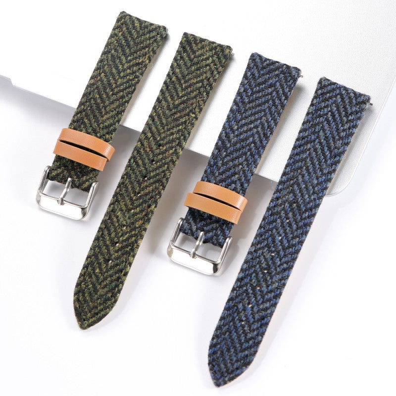Tweed Vintage Leather Watch Strap – Classic Replacement Belt for Men’s Watches