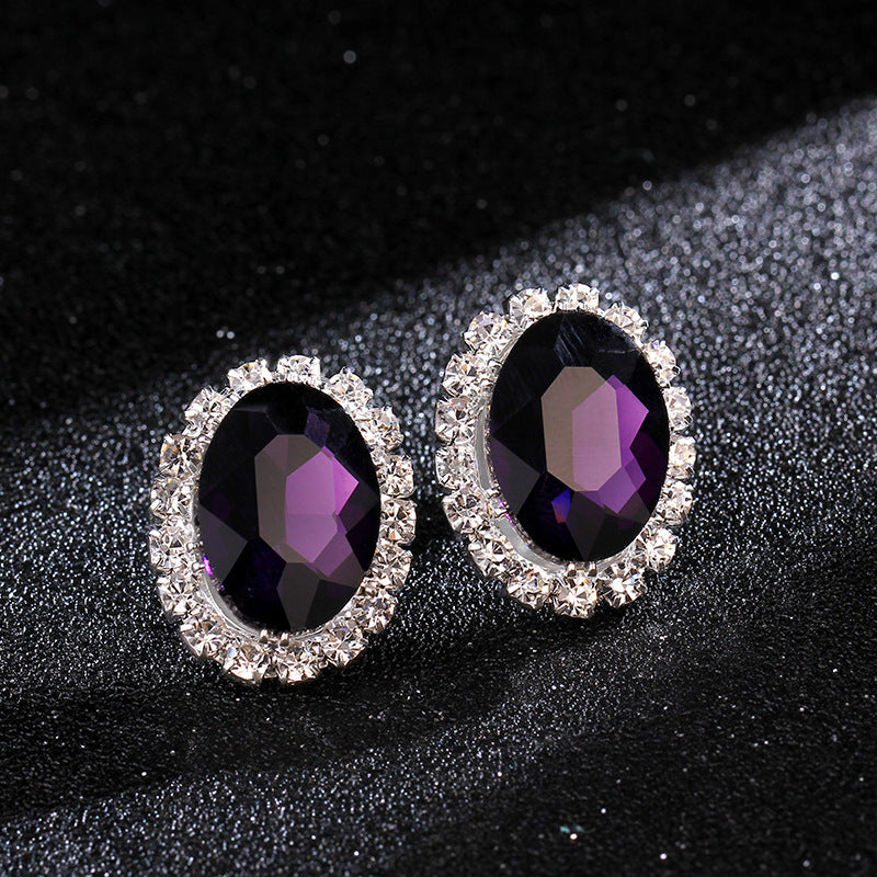 Luxury Oval Rhinestone Crystal Earrings – Elegant Shiny High-Grade Women’s Jewelry
