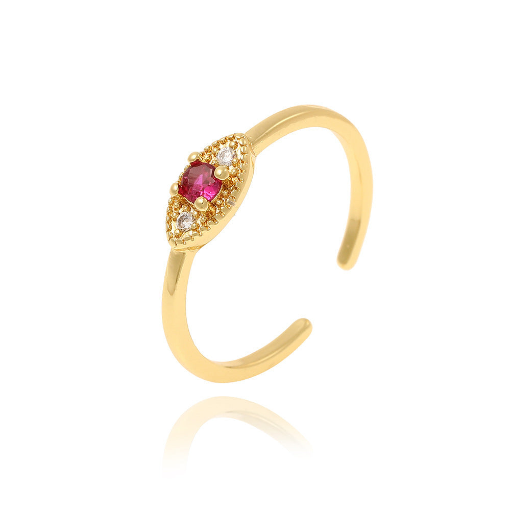 Copper Plated 18K Gold Open Ring – Simple Vintage Fashion Jewelry for Women