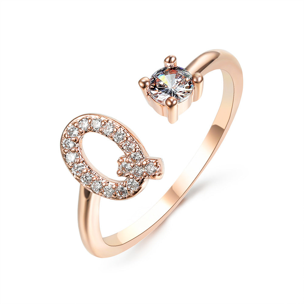 Adjustable 26 Initial Letter Ring – Simple & Elegant Fashion Jewelry for Women