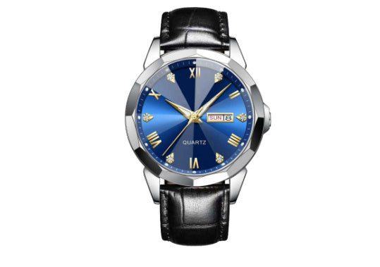 Business Men’s Quartz Watch – Double Calendar, High-Grade Luxury Timepiece