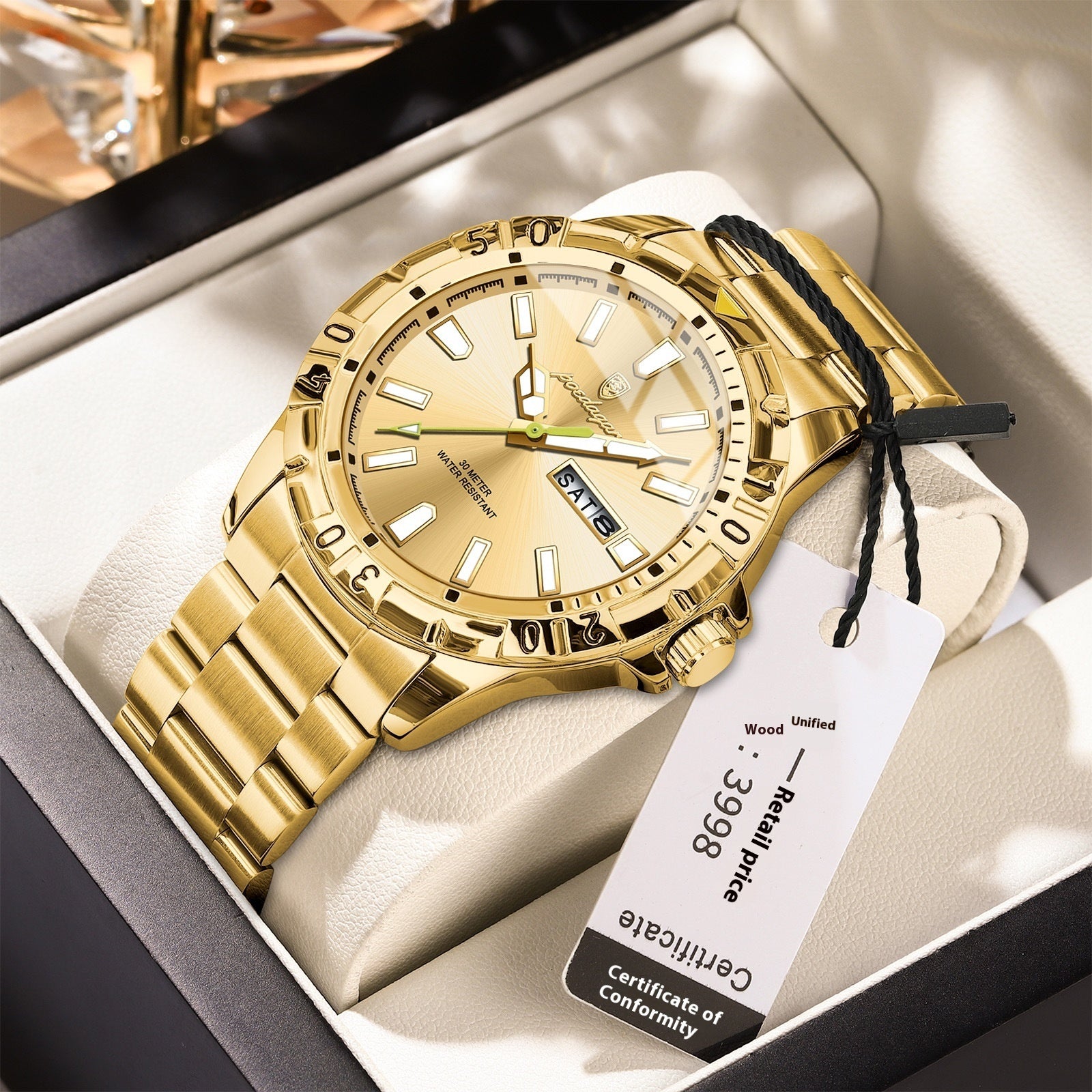 Swiss Waterproof Luminous Men’s Watch – Luxury Fashion Quartz Wristwatch