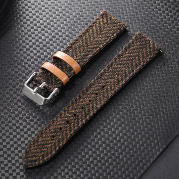 Tweed Vintage Leather Watch Strap – Classic Replacement Belt for Men’s Watches