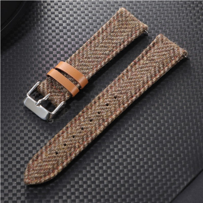 Tweed Vintage Leather Watch Strap – Classic Replacement Belt for Men’s Watches