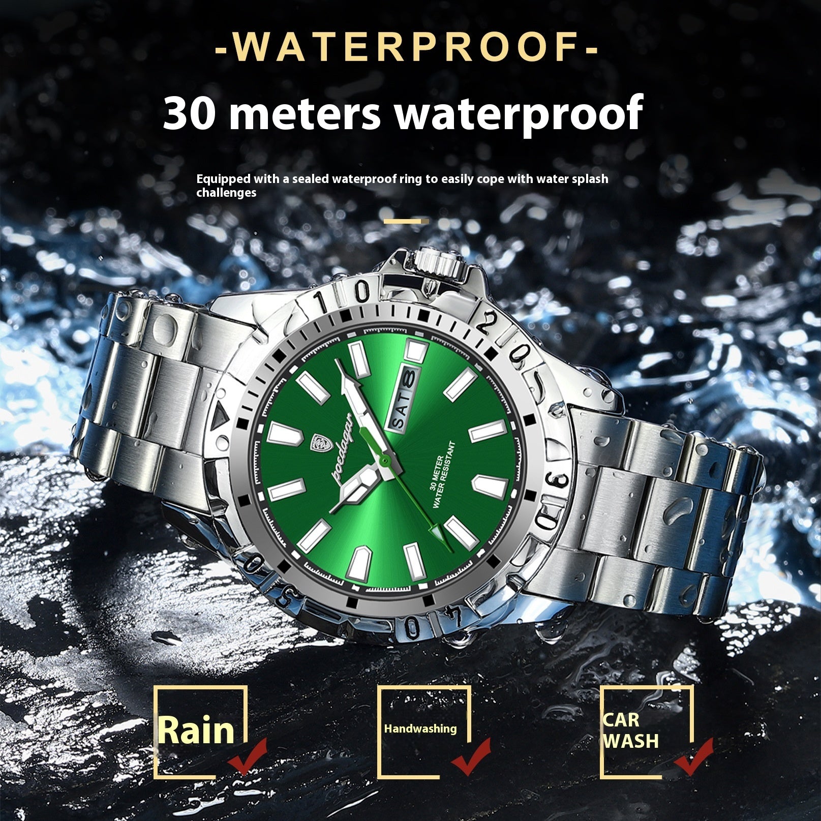 Swiss Waterproof Luminous Men’s Watch – Luxury Fashion Quartz Wristwatch