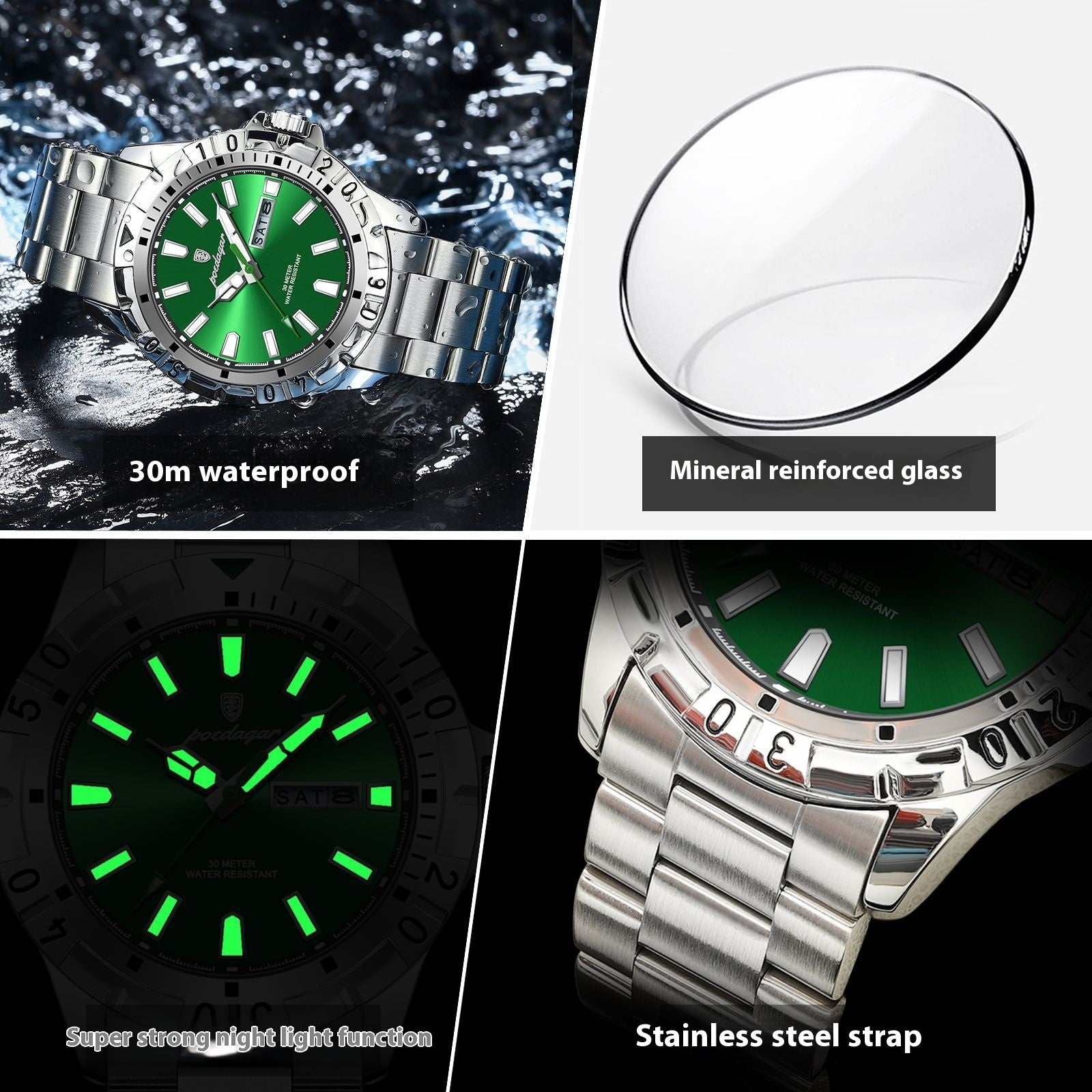 Swiss Waterproof Luminous Men’s Watch – Luxury Fashion Quartz Wristwatch