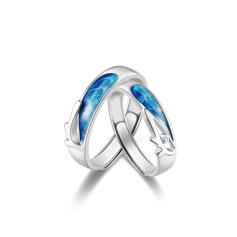 Ferris Wheel Coral Sea Ring – S925 Silver Adjustable Geometric Ring