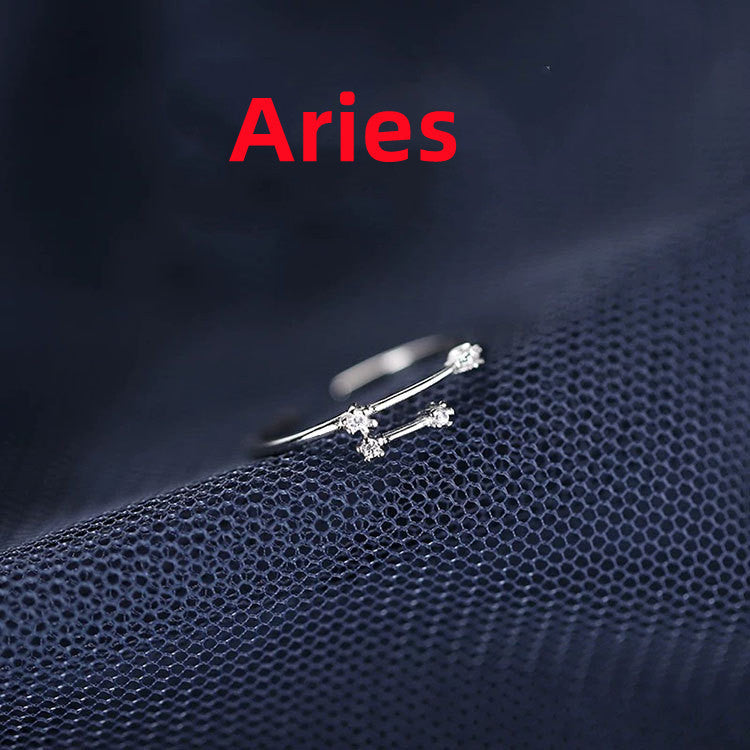 Zodiac Sign Ring – Adjustable S925 Sterling Silver Astrology Jewelry for Women & Men