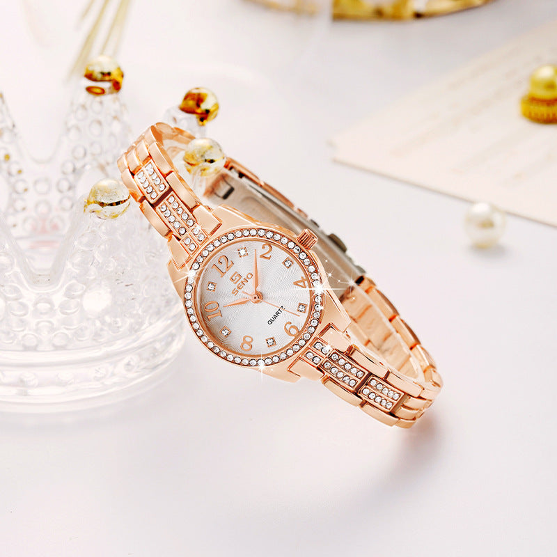 Elegant Women's Fashion Quartz Watch – Waterproof Jewelry Design with Buckle Strap