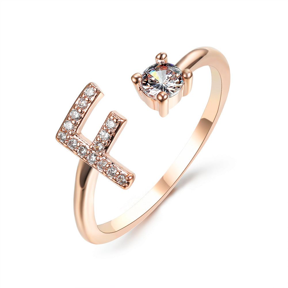 Adjustable 26 Initial Letter Ring – Simple & Elegant Fashion Jewelry for Women