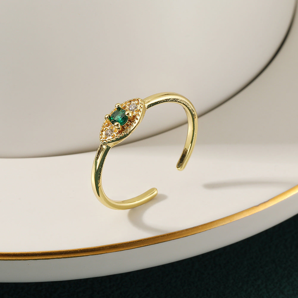 Copper Plated 18K Gold Open Ring – Simple Vintage Fashion Jewelry for Women