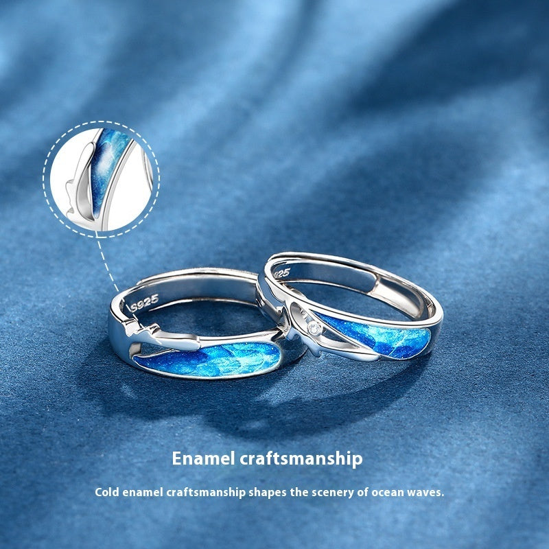 Ferris Wheel Coral Sea Ring – S925 Silver Adjustable Geometric Ring