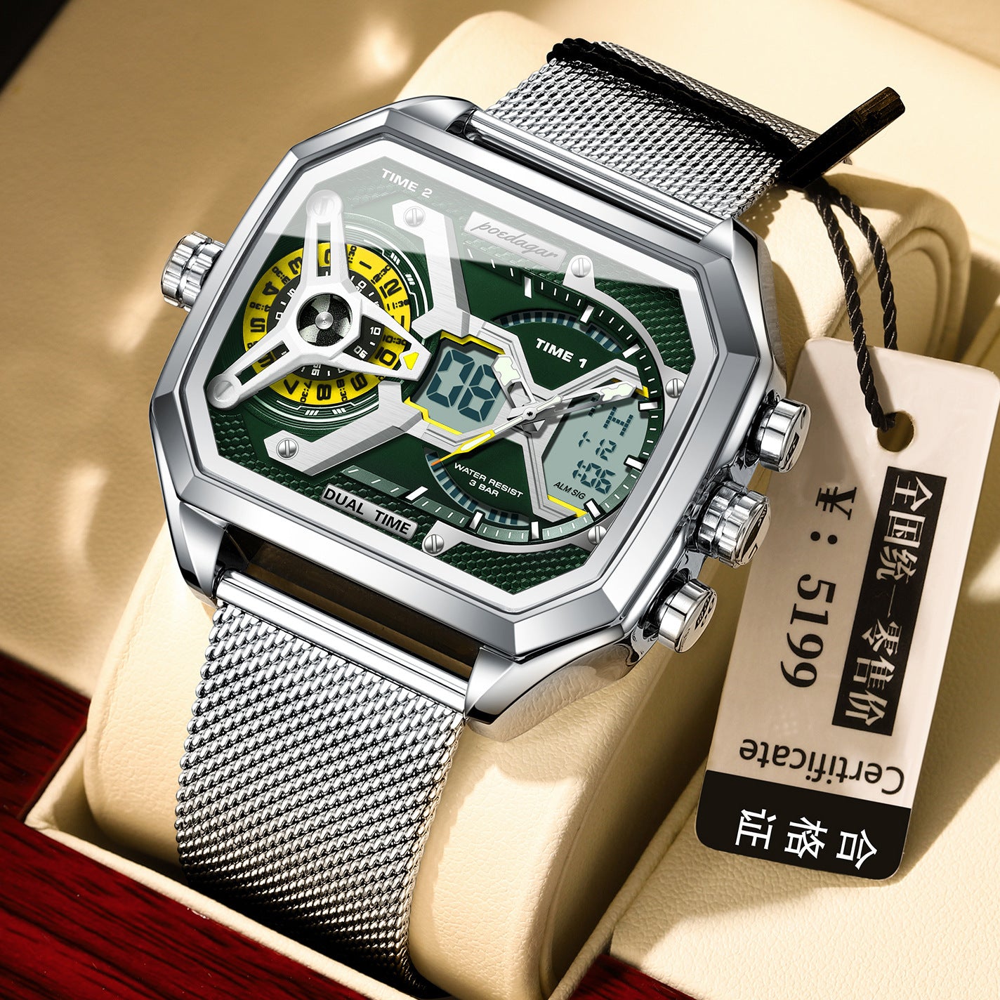Multifunctional Waterproof Luminous Men’s Watch – Sporty Digital Timepiece