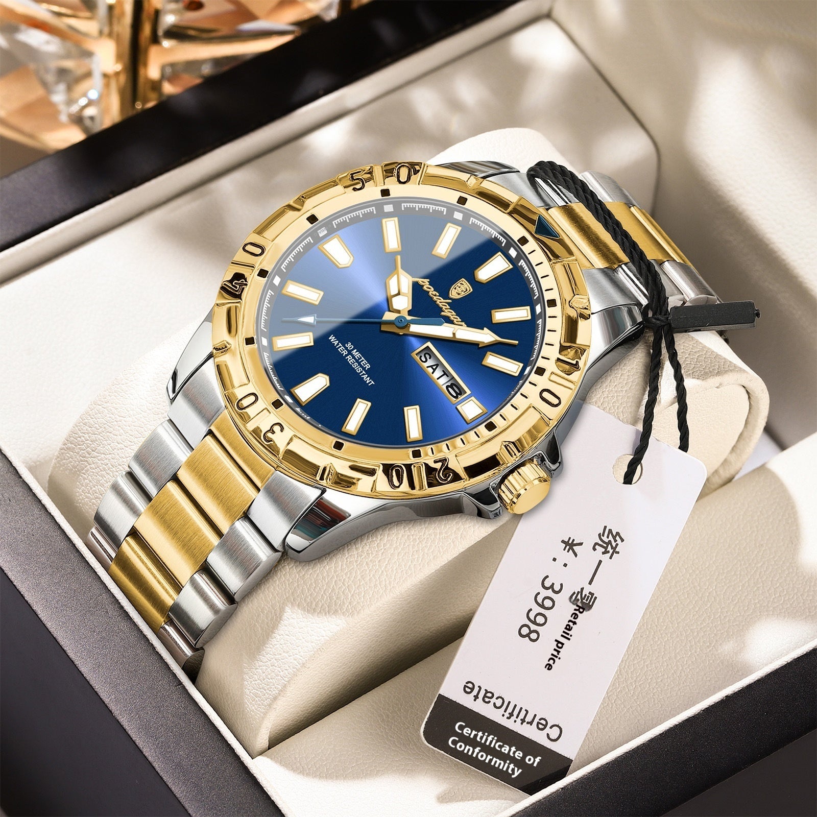 Swiss Waterproof Luminous Men’s Watch – Luxury Fashion Quartz Wristwatch
