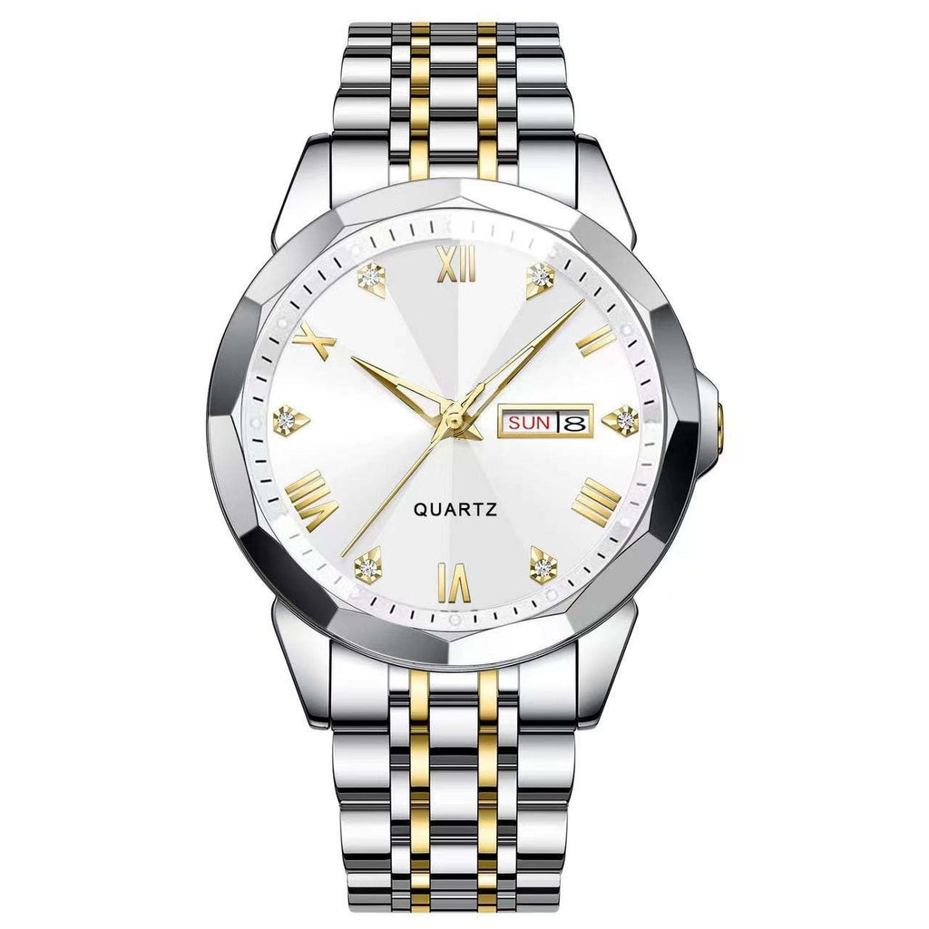 Business Men’s Quartz Watch – Double Calendar, High-Grade Luxury Timepiece