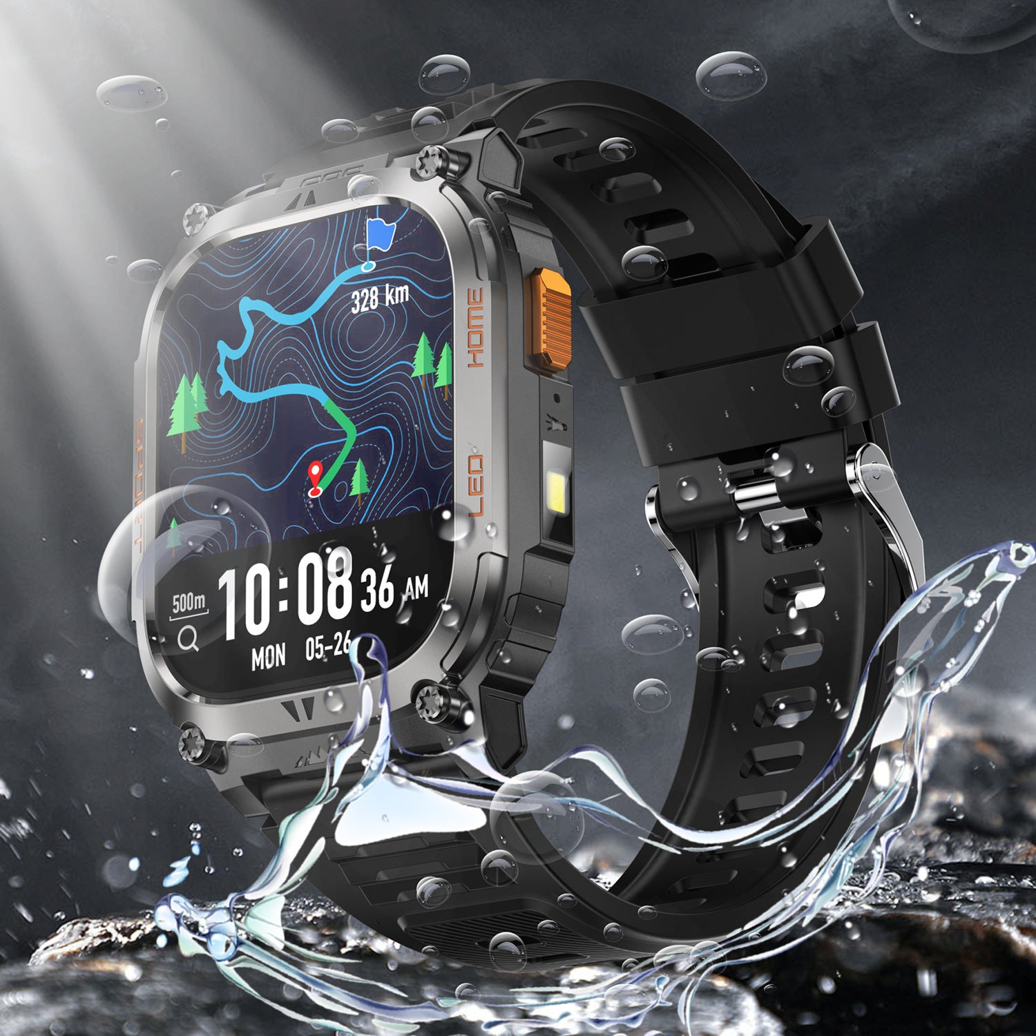 QX18 Smart Bracelet – GPS Positioning Sports Watch with LED Display & Health Monitoring