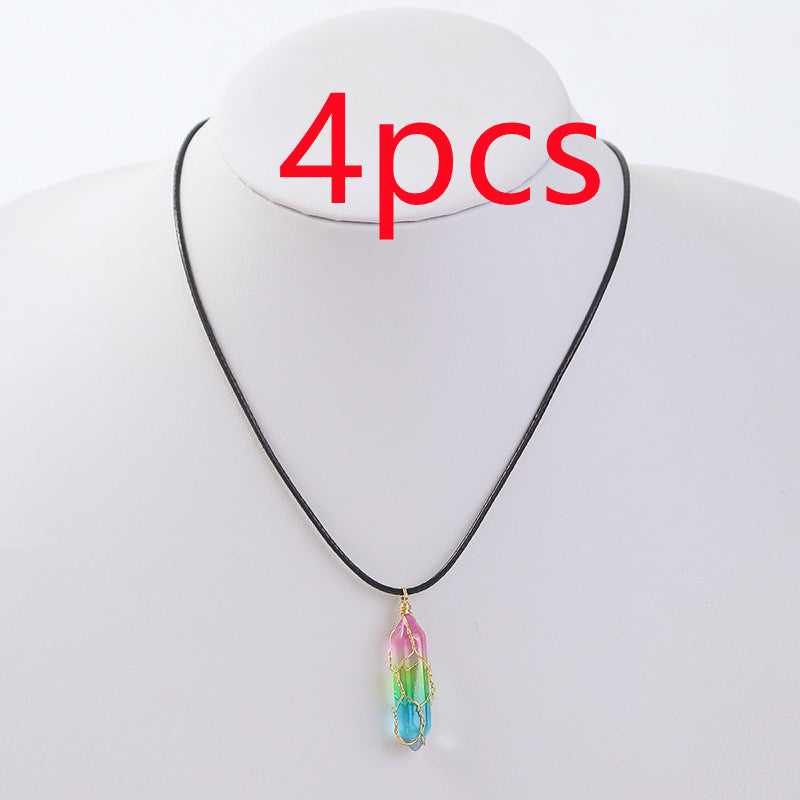 Elegant Transparent Crystal Geometric Pendant Necklace for Women
