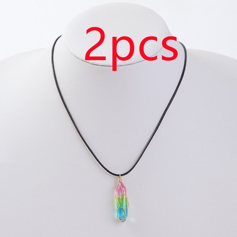 Elegant Transparent Crystal Geometric Pendant Necklace for Women