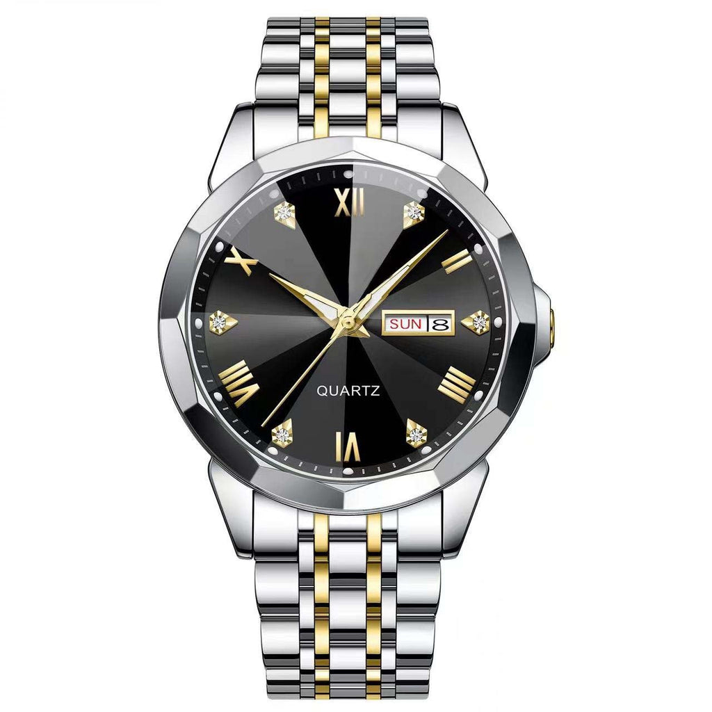 Business Men’s Quartz Watch – Double Calendar, High-Grade Luxury Timepiece