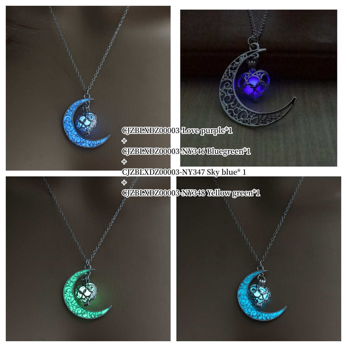 Glowing Pendant Necklace – Silver-Plated Chain Jewelry for Women