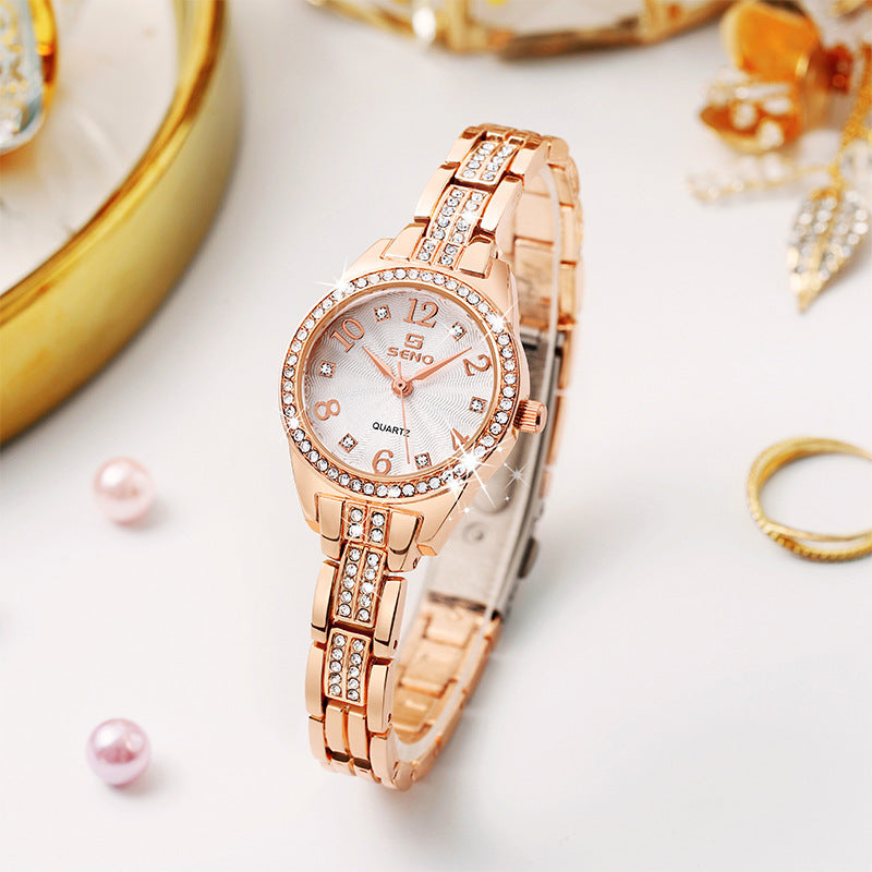 Elegant Women's Fashion Quartz Watch – Waterproof Jewelry Design with Buckle Strap